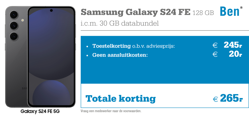 Samsung Galaxy S24 FE aanbieding Ben