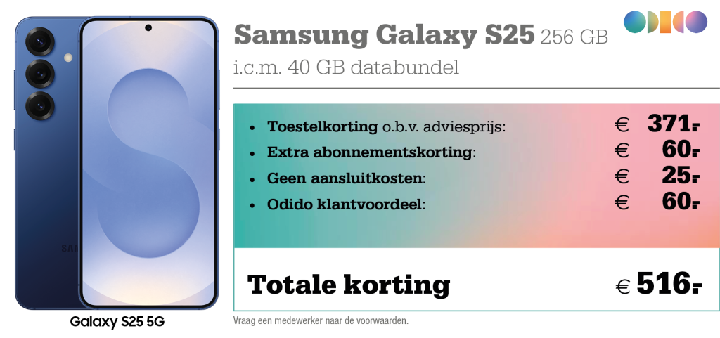 Samsung Galaxy S25 aanbieding Odido