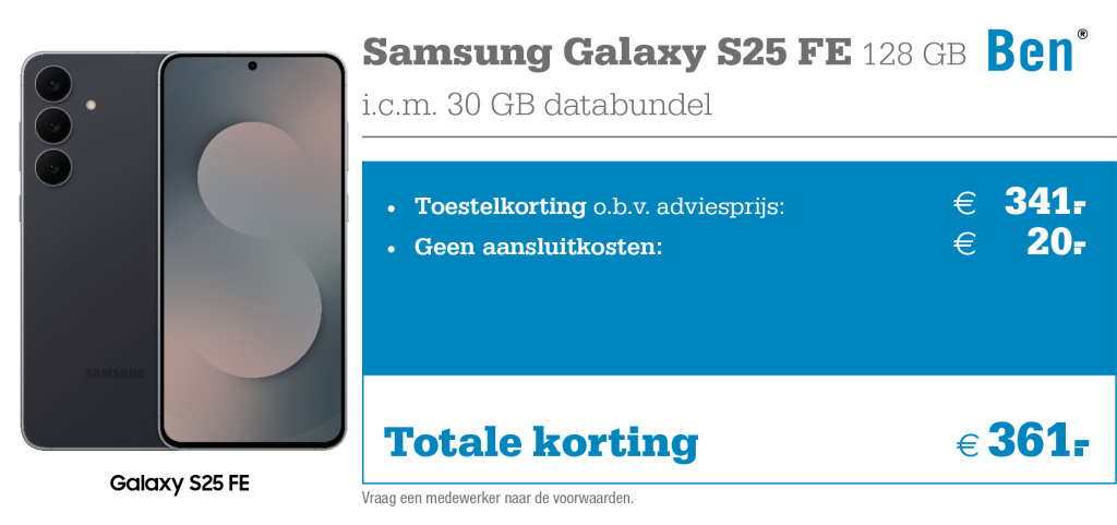 Samsung Galaxy S25 aanbieding Ben