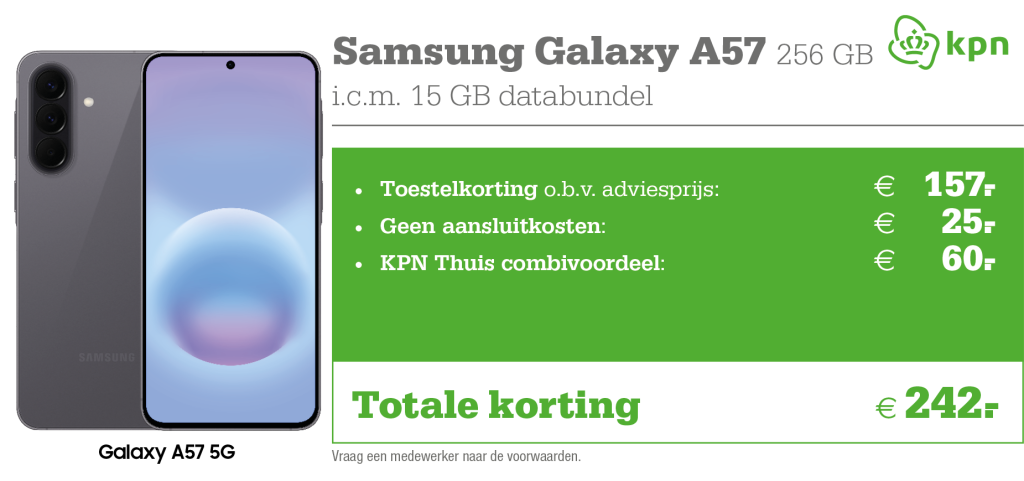 Samsung Galaxy A57 aanbieding KPN
