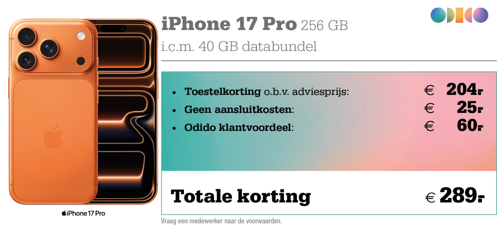 iPhone 17 Pro aanbieding bij Odido