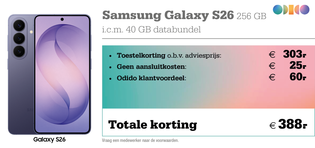 Samsung Galaxy S26 aanbieding Odido