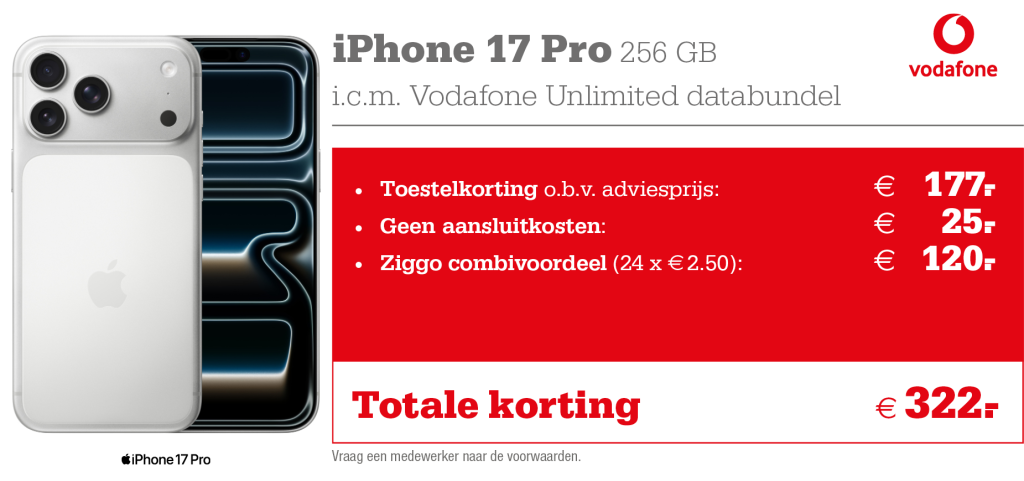 iPhone 17 Pro aanbieding Vodafone