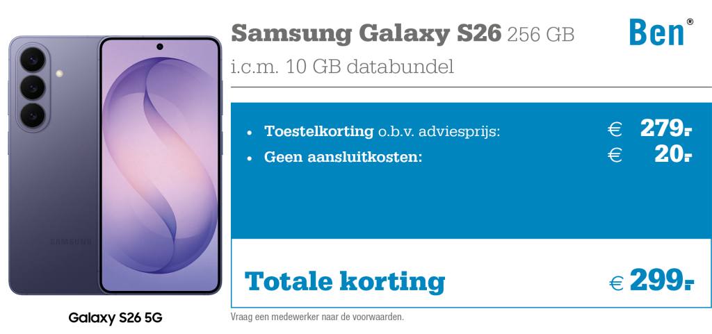 Samsung Galaxy S26 aanbieding Ben