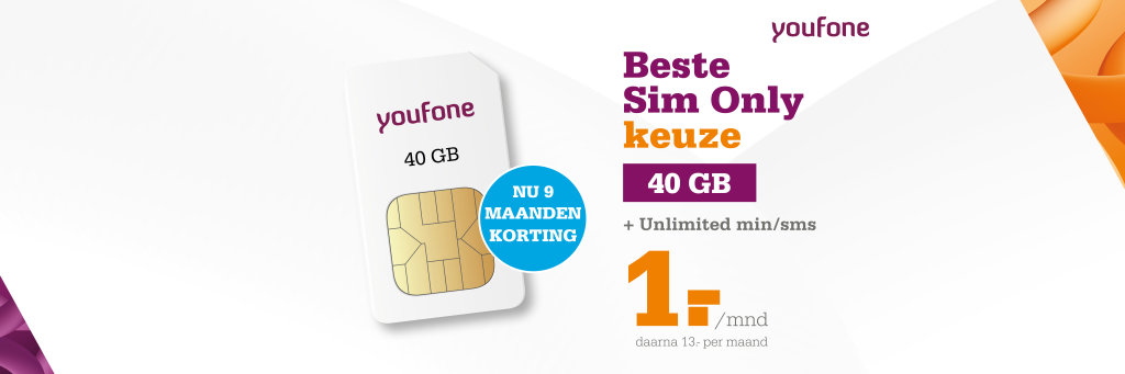 De beste Youfone Sim Only en Internet & TV aanbiedingen