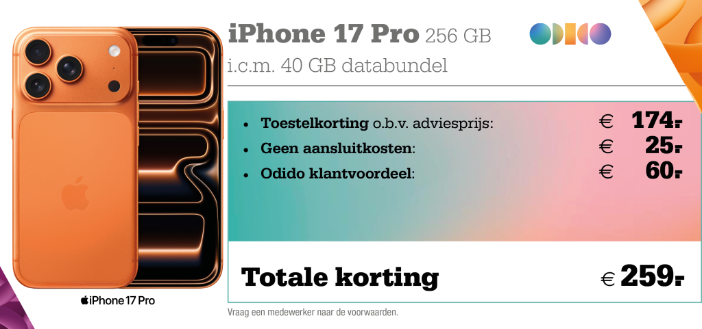 iPhone 17 Pro aanbieding Odido