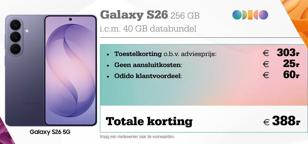 Samsung Galaxy S26 aanbieding Odido