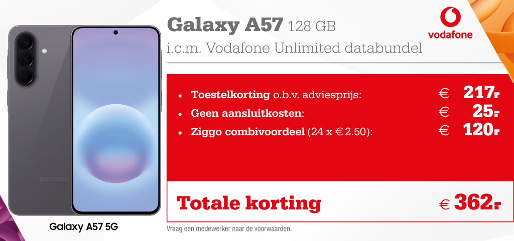 Samsung Galaxy A57 aanbieding Vodafone