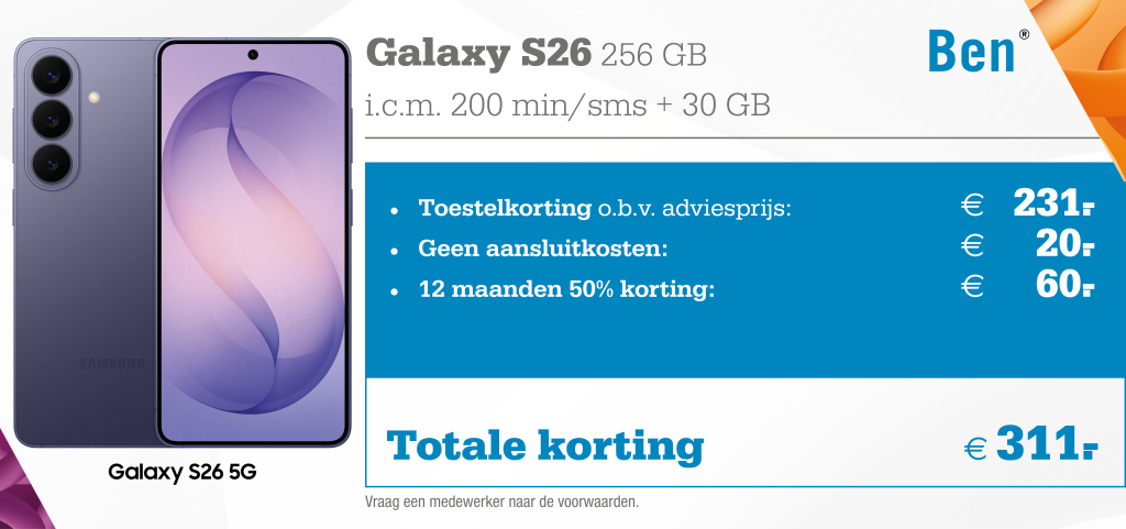 Samsung Galaxy S26 aanbieding Ben