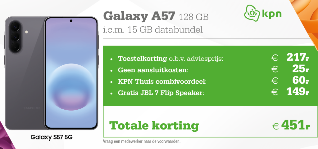 Samsung Galaxy A57 aanbieding KPN