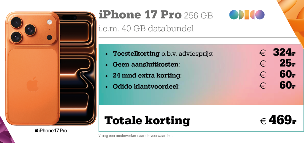 Apple iPhone 17 Pro aanbieding Odido