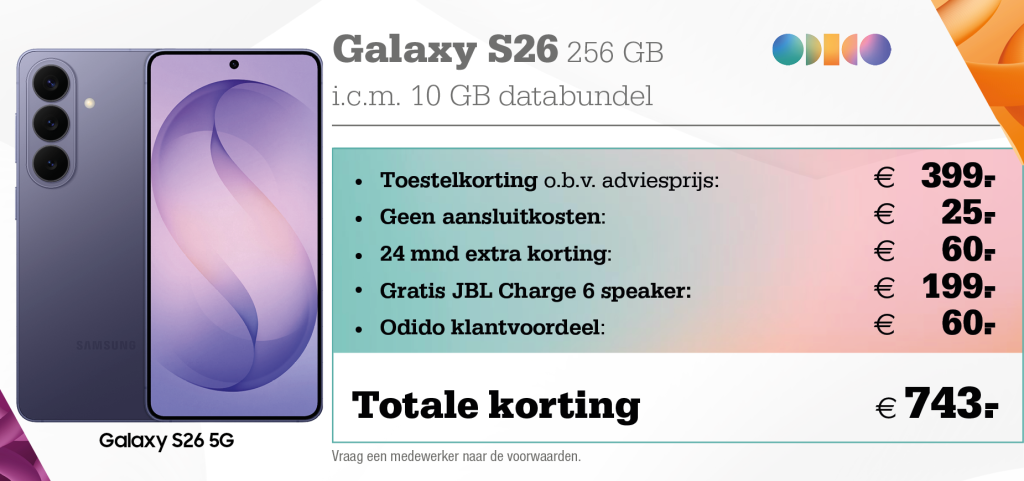 Samsung Galaxy S26 aanbieding Odido