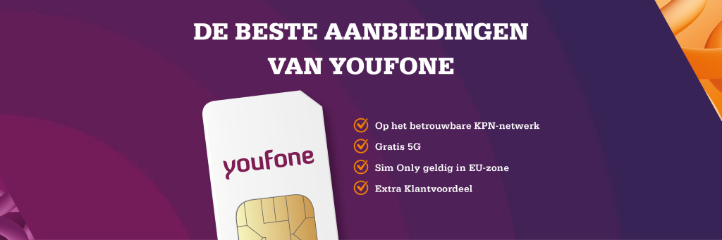 De beste Youfone Sim Only en Internet & TV aanbiedingen