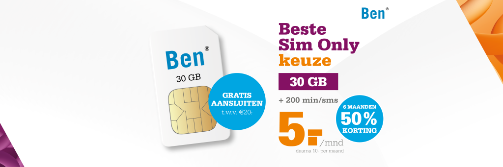 Ben: 6 maanden 50% korting