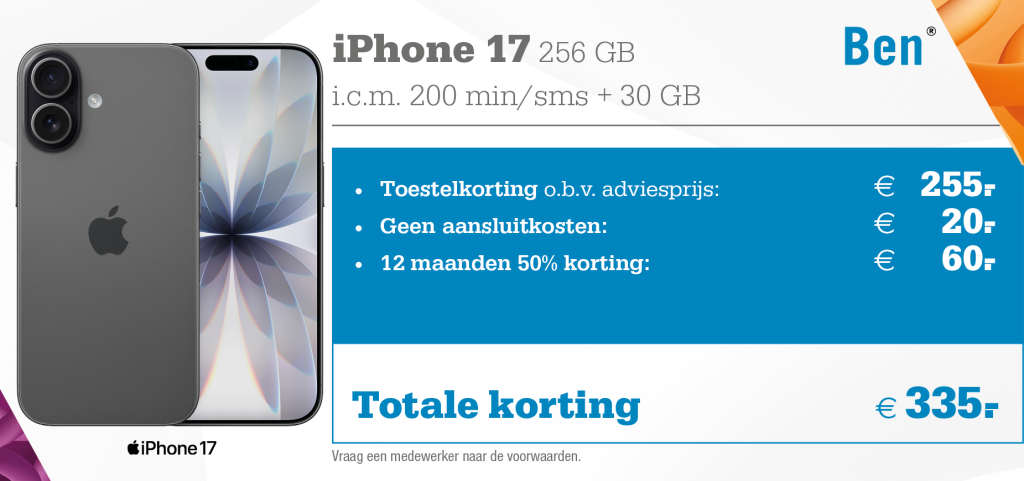 Apple iPhone 17 aanbieding Ben