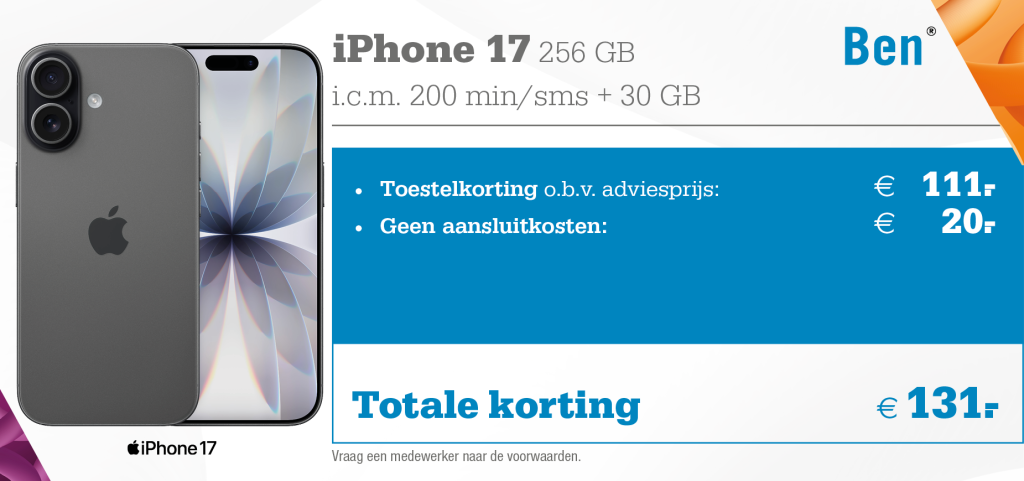 BEN icm iPhone 17 aanbieding