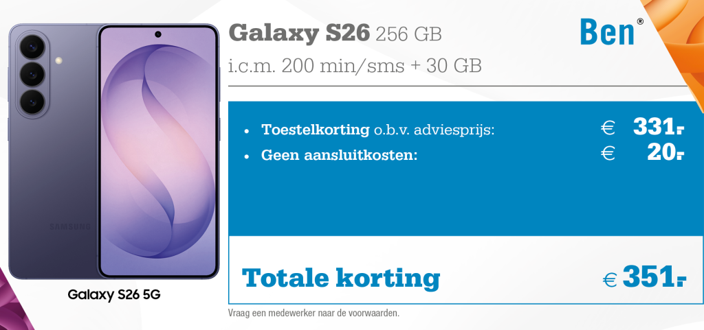 BEN icm Galaxy S26 aanbieding