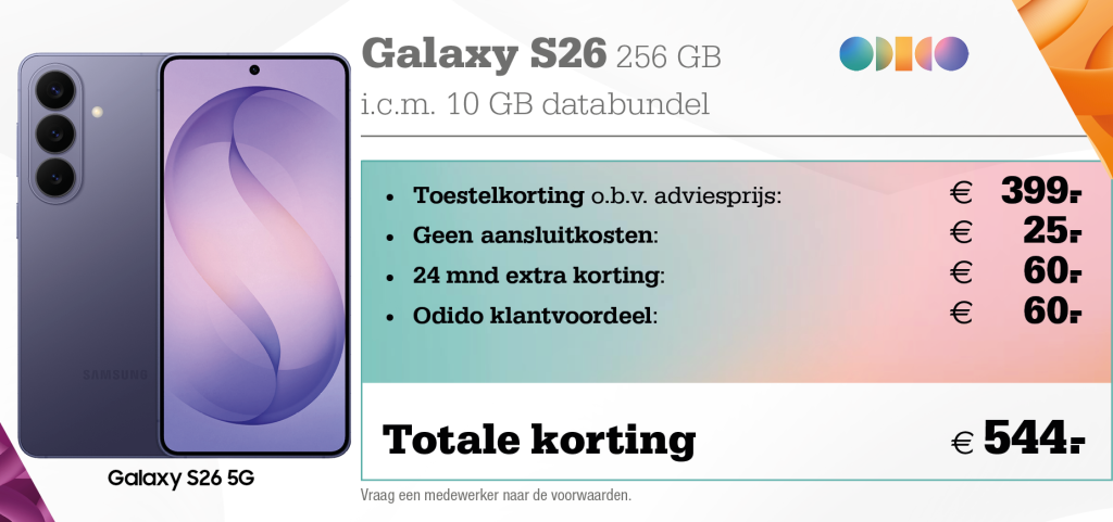Samsung Galaxy S26 aanbieding Odido