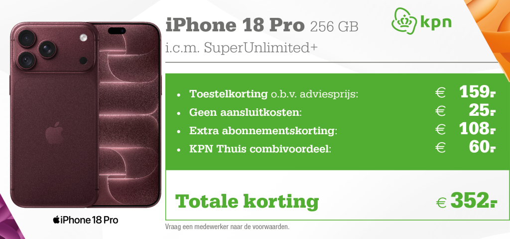 Apple iPhone 18 Pro aanbieding KPN