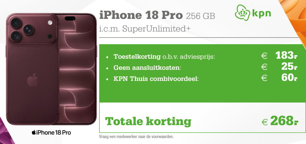 KPN icm iPhone 18 aanbieding