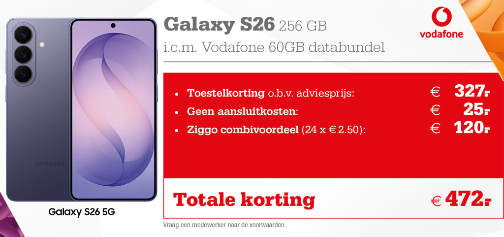 Samsung Galaxy S26 aanbieding Vodafone