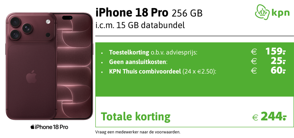 Apple iPhone 18 Pro aanbieding KPN