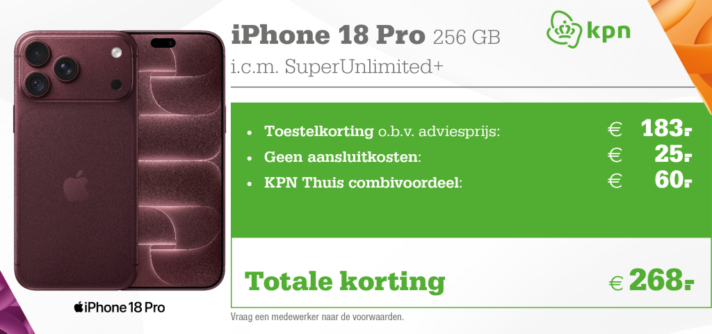 Apple iPhone 18 Pro aanbieding KPN