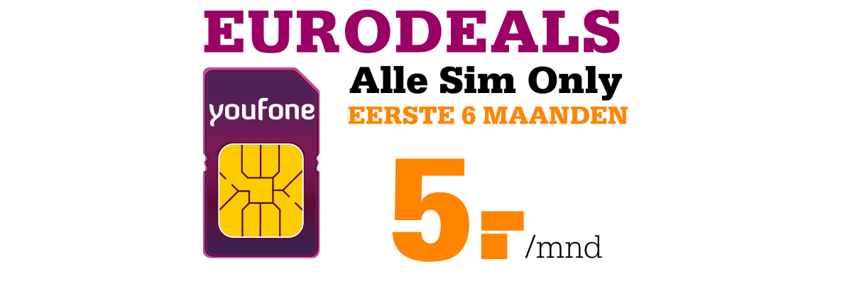 Youfone bij Telecombinatie, Sim Only voor €5 maand! | Telecombinatie
