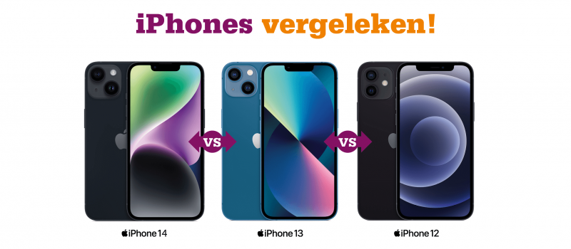 Verschillen tussen de iPhone 14 vs iPhone 12 vs iPhone 13 | Telecombinatie